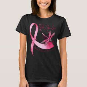 Faith Hope Liebe Dragonfly Pink Ribbon Brust Cance T-Shirt