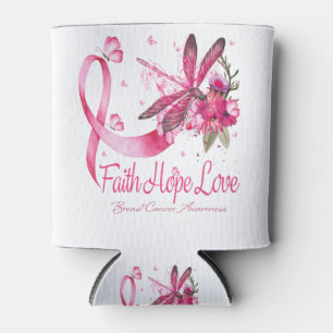 Faith Hope Liebe Dragonfly Ribbon Brustkrebs Dosenkühler