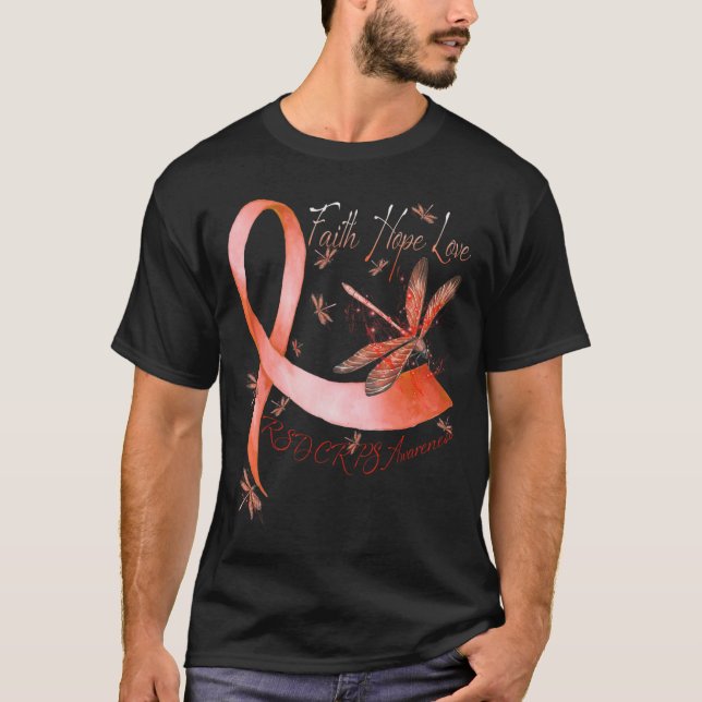 Faith Hope Liebe Dragonfly Rsd Crps Bewusstsein T-Shirt (Vorderseite)