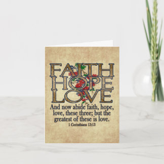 Faith Hope Liebe Elegant Bible Scripting Christlic Karte