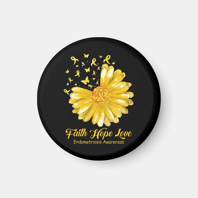 Faith Hope Liebe Endometriose Bewusstsein Magnet (Vorne)