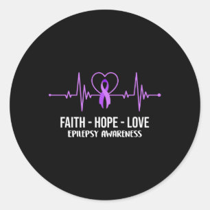 Faith Hope Liebe Epilepsy Awareness Costume Warrio Runder Aufkleber
