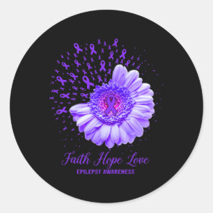 Faith Hope Liebe Epilepsy Bewusstsein Überlebende  Runder Aufkleber