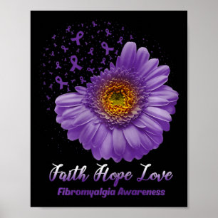 Faith Hope Liebe Fibromyalgie Sensibilisierung Blu Poster