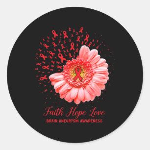 Faith Hope Liebe Gehirnaneurysm Awareness Survivor Runder Aufkleber