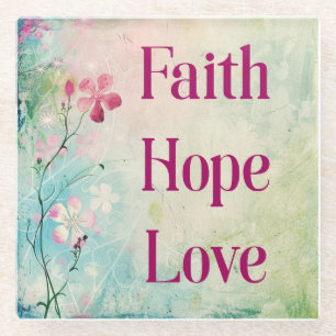 Faith Hope Liebe Glasuntersetzer