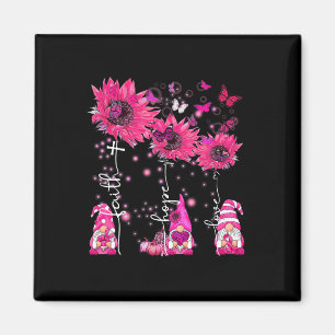 Faith Hope Liebe Gnome Ribbon Breast Cancer Awaren Magnet