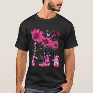 Faith Hope Liebe Gnome Ribbon Breast Cancer Awaren T-Shirt