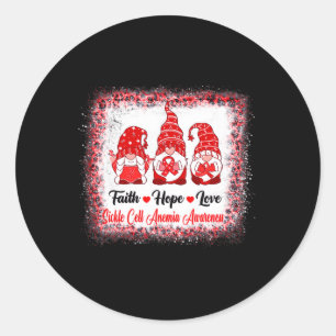 Faith Hope Liebe Gnomes Sickle Cell Anemia Awarene Runder Aufkleber