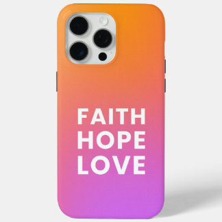 Faith Hope Liebe Gradient Color Orange Lila Case-Mate iPhone Hülle