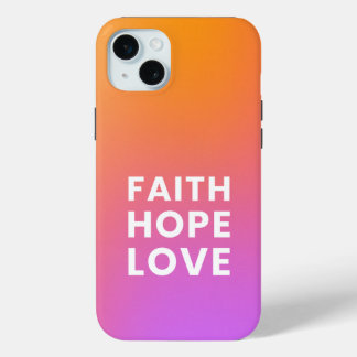 Faith Hope Liebe Gradient Color Orange Lila Case-Mate iPhone Hülle