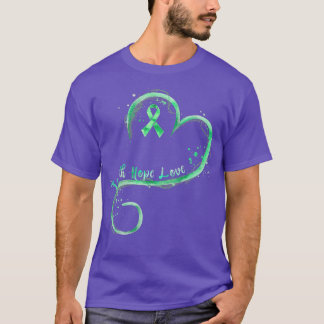 Faith Hope Liebe Green Ribbon Mental Health Awaren T-Shirt
