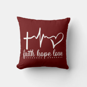 Faith Hope Liebe Heartbeat Kissen