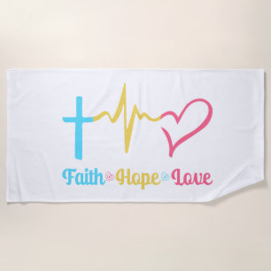 Faith Hope Liebe Hearts Strandtuch