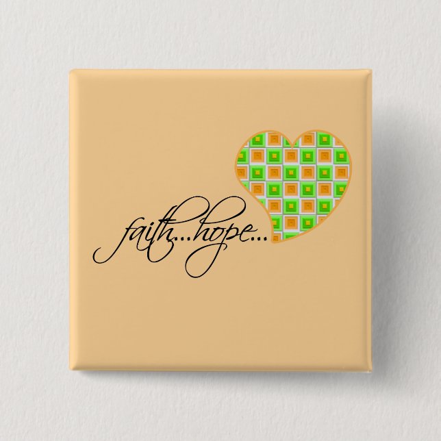 Faith Hope Liebe Herz 1 Korinther 13:13 Button (Vorderseite)