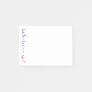 Faith Hope Liebe Herz Inspiration Christlich 4x3 Post-it Klebezettel