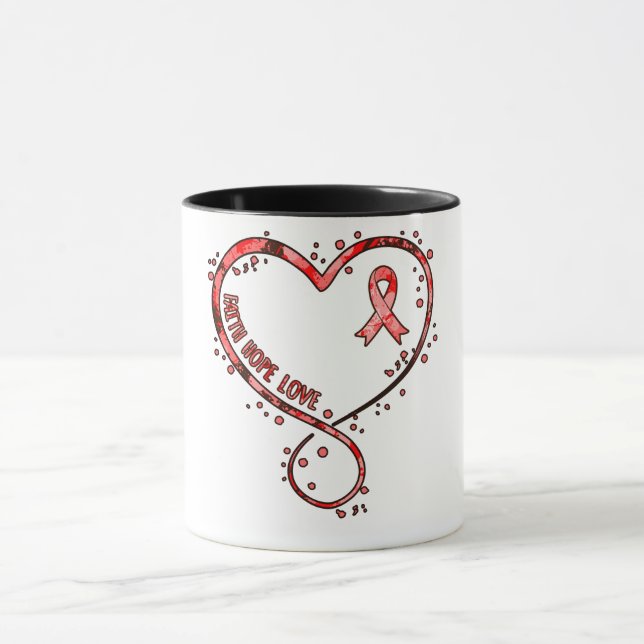 Faith Hope Liebe Herzerkrankungen Bewusstsein Surv Tasse (Zentrum)