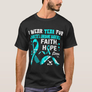 Faith Hope Liebe ich trage Aquamarin für Tourettes T-Shirt