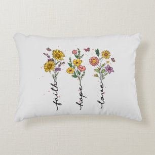 "Faith-Hope-Liebe"   Inspirierend Blumendesign Dekokissen