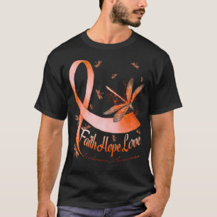 Faith Hope Liebe Leukemia Awareness Dragonfly T-Shirt