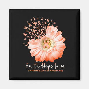 Faith Hope Liebe Leukemia Awareness Orange Ribbon Magnet