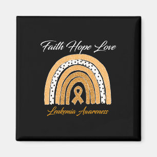 Faith Hope Liebe Leukemia Awareness Ribbon Orange  Magnet