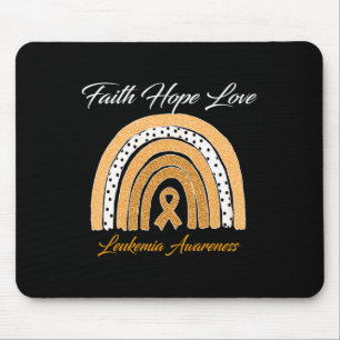 Faith Hope Liebe Leukemia Awareness Ribbon Orange Mousepad