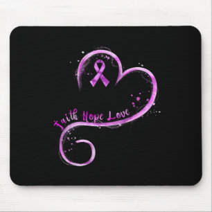 Faith Hope Liebe Lila Ribbon Überdosierung Bewusst Mousepad