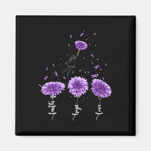 Faith Hope Liebe Lila Sonnenblumen Überdosierung Magnet