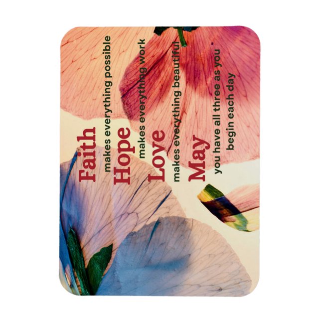 Faith Hope Liebe May Magnet (Vertikal)