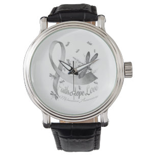 Faith Hope Liebe Melanoma Awareness Dragonfly Armbanduhr