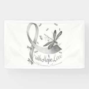 Faith Hope Liebe Melanoma Awareness Dragonfly Banner