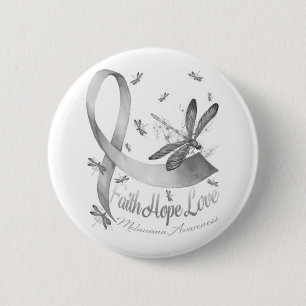 Faith Hope Liebe Melanoma Awareness Dragonfly Button