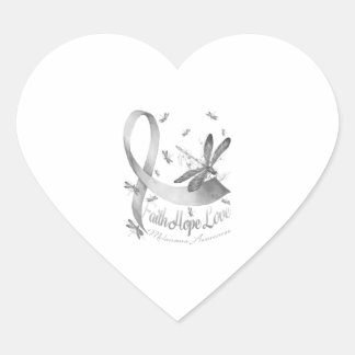 Faith Hope Liebe Melanoma Awareness Dragonfly Herz-Aufkleber