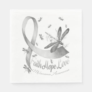 Faith Hope Liebe Melanoma Awareness Dragonfly Serviette