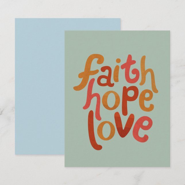 Faith Hope Liebe Mitteilungskarte (Vorne/Hinten)