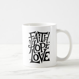 Faith Hope Liebe | Moderne Christliche religiöse Kaffeetasse