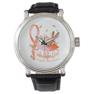 Faith Hope Liebe MS Awareness Dragonfly Armbanduhr