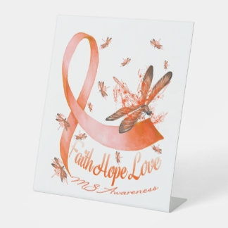 Faith Hope Liebe MS Awareness Dragonfly Sockelschild