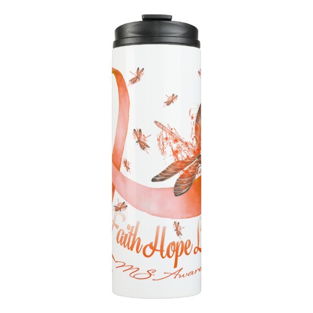 Faith Hope Liebe MS Awareness Dragonfly Thermosbecher (Vorderseite)