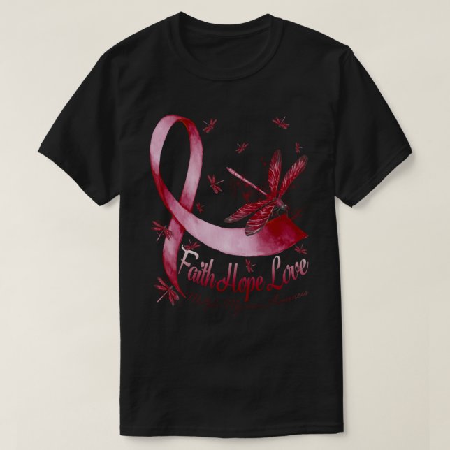 Faith Hope Liebe Multiple Myeloma Awareness Dragon T-Shirt (Design vorne)
