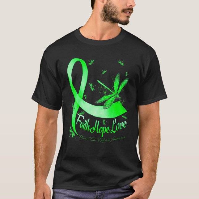 Faith Hope Liebe Neuronale Tube Defects Awareness  T-Shirt (Vorderseite)