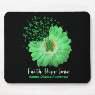 Faith Hope Liebe Nierenerkrankung Bewusstsein Grün Mousepad