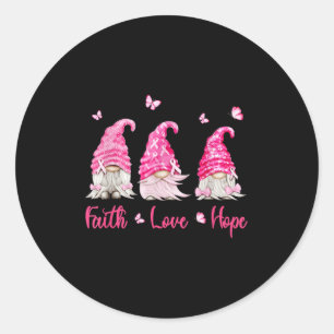 Faith Hope Liebe Nome Breast Cancer Awareness Pink Runder Aufkleber