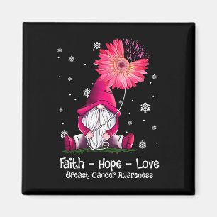Faith Hope Liebe Nome Pink Sunflower Breast Cancer Magnet