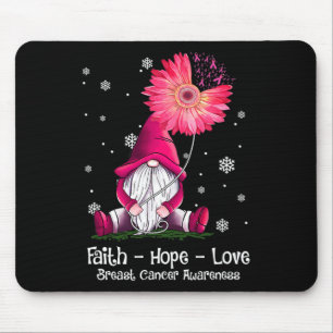 Faith Hope Liebe Nome Pink Sunflower Breast Cancer Mousepad