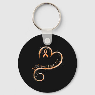 Faith Hope Liebe Orange Ribbon Leukemia Bewusstsei Schlüsselanhänger
