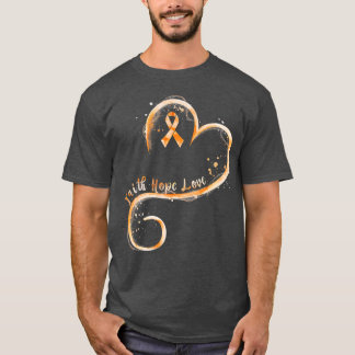 Faith Hope Liebe Orange Ribbon Leukemia Bewusstsei T-Shirt