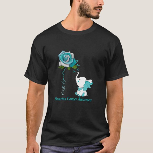 Faith Hope Liebe Ovarielles Krebsbewusstsein T-Shirt (Vorderseite)