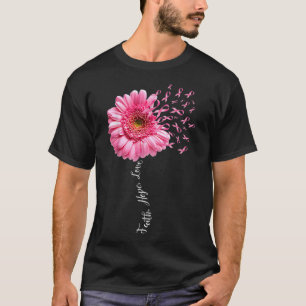 Faith Hope Liebe Pink Ribbon Daisy Blume Breast C T-Shirt